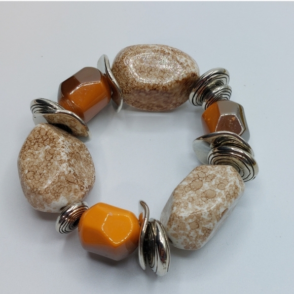 🔴 Boho Hippie Chubky Beads Stretch Bracelet - Picture 2 of 4